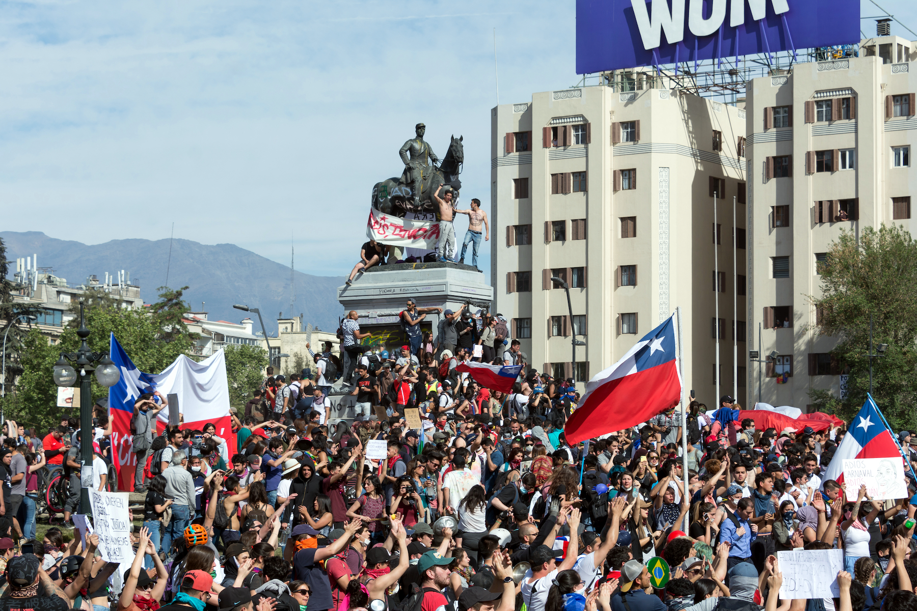 Protestas en Chile, plaza dignidad